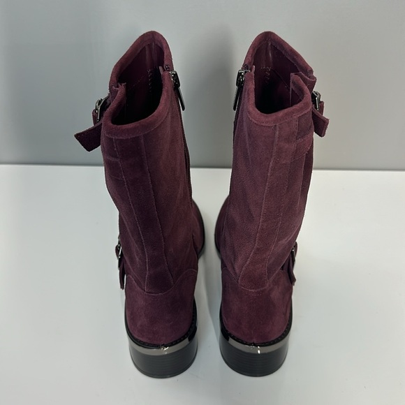 Vince Camuto Wadelyn Burgundy Suede Boots Size 9.5W - Picture 7 of 16